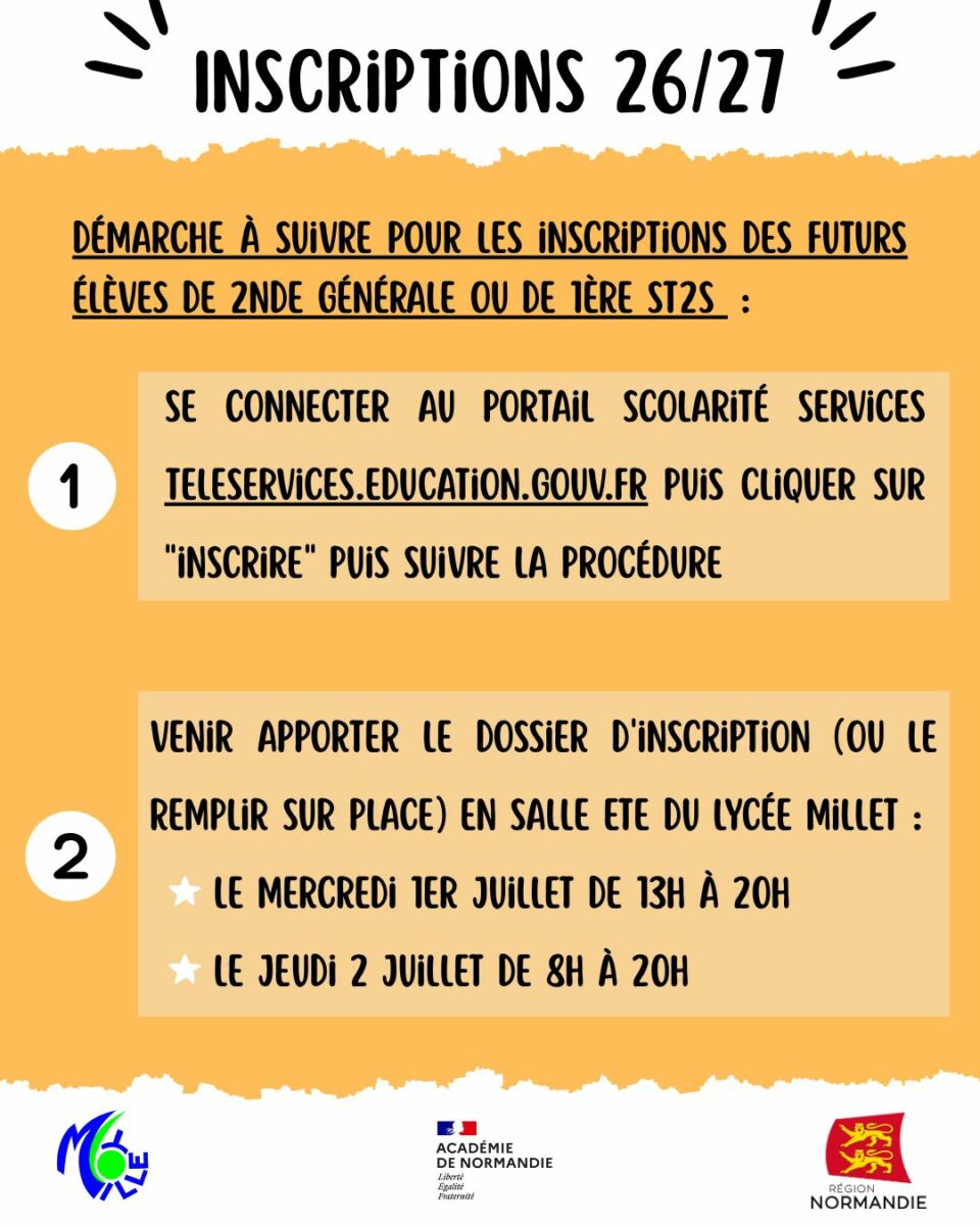 Inscriptions 2026/2027
